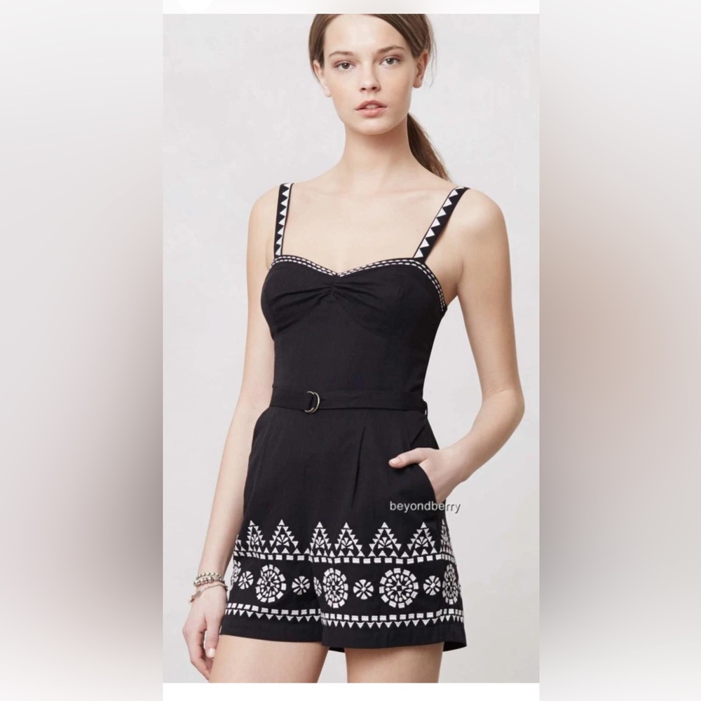 NEW Anthropologie Embroidered Tofino Romper by Lilka  Size S